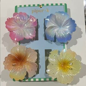Piper K Hawaiian Plumeria floral Hair Claw Clips Viral Summer Vibes
